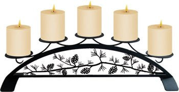 Pinecone - Table Top Pillar Candle Holder 4.00 lbs. 18 1/2 In. W x 5 1/4 In. H x 5 In. D