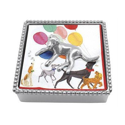 Beaded Napkin Box w/ Labrador Weight