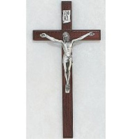 10" Cherry Crucifix Silver Corpus