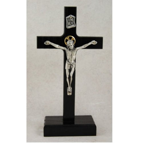 8" Black Standing Crucifix