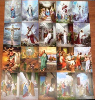 Mysteries of the  Rosary Poster 4''x6'' 20 pictures to a Set