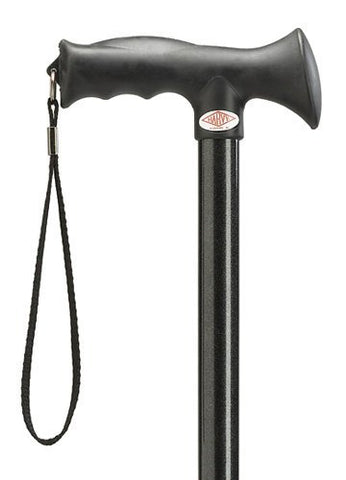 Unisex Alum. Adj. Cane W/Two Tone Soft Touch Handle Black