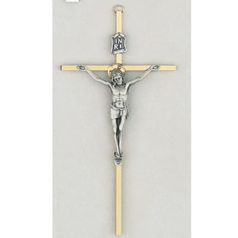8" Tutone Brass Crucifix