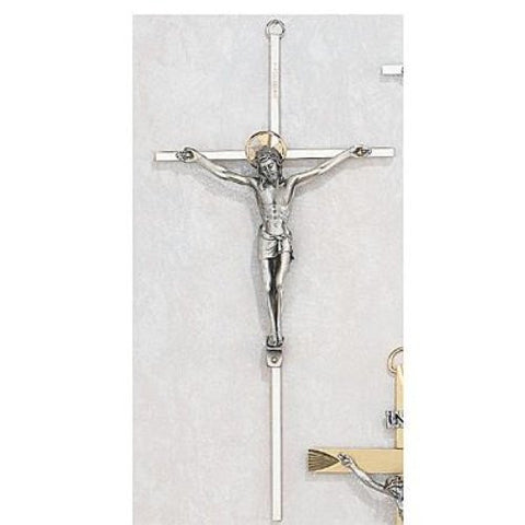 10" All Silver Crucifix