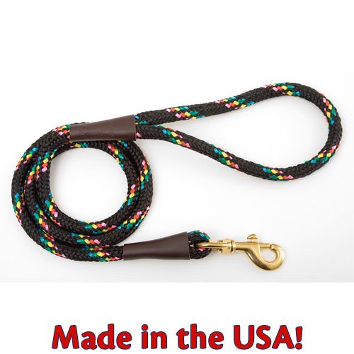 Mendota Snap Leash - Black Confetti, 1/2" X 6'