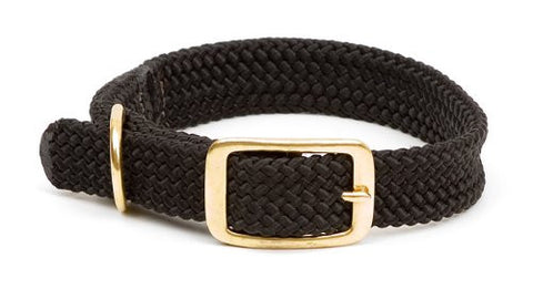 Double Braid Junior Collar- Black, 9/16" x up to 14"