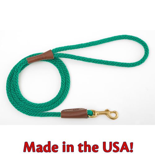 Mendota Small Snap Leash - Kelly Green, 3/8" X 6'