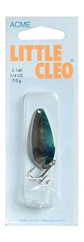 Acme- Little Cleo 2/5oz  Nickel/Cartreuse Stripe
