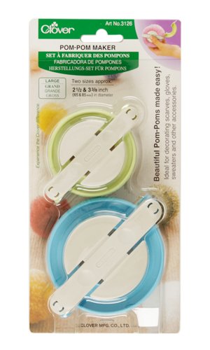 Clover Needlecraft Clover Large Pom Pom Maker, 2 ct (sizes include: 2-1/2in & 3-3/8in)