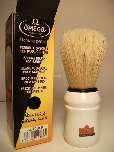 10049 Pure Bristle Shaving Brush, Plastic Handle, Red
