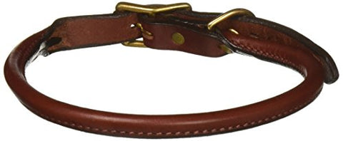 Mendota Rolled Standard Collar - Chestnut, 3/4" x 22"