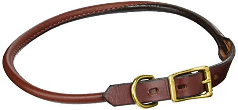 Mendota Rolled Standard Collar - Chestnut, 3/4" x 24"