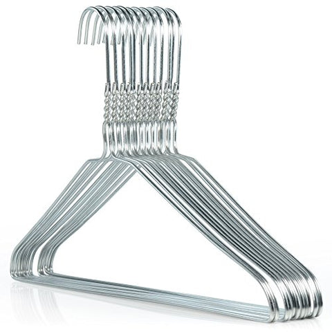 Extra Strong 10 Gauge Silver Metal Hangers - 40cm, plain