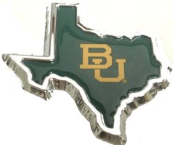 Baylor TX Shape with Color Chrome Emblem