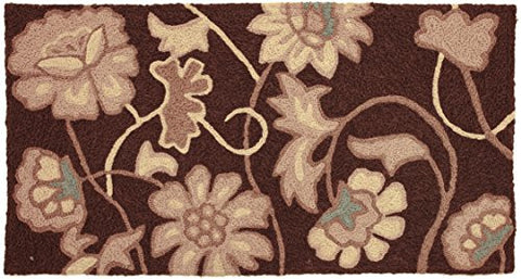 Jacobean Floral - Brown with Blue 21" x 33"