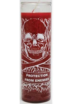 Candle 7 Day Protection from Enemy Red, 2 1/2" Wide and 8 1/8" Tall