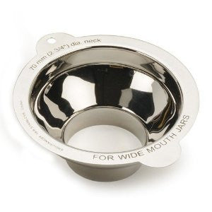 Wide Mouth Canning Funnel 5 1/8” top opening tapers to 2 3/4” neck, Stainless Steel
