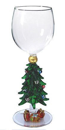 Wine glass/ Christmas tree with presents