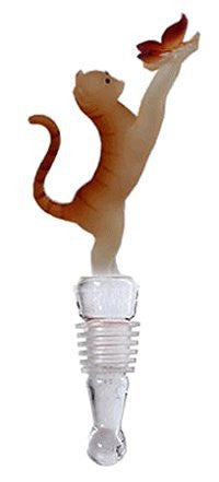 Bottle stoppers /Cat w/ Butterfly
