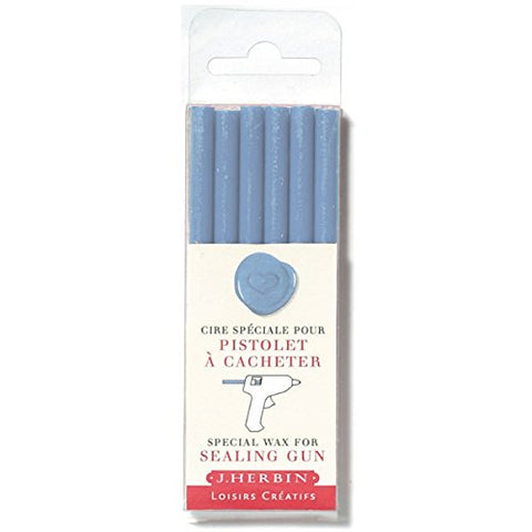 J. Herbin Glue Gun Wax Sealing Wax 4 ¾ Light Blue 6 Sticks Per Pack