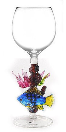 Wine glass /Coral reef fish