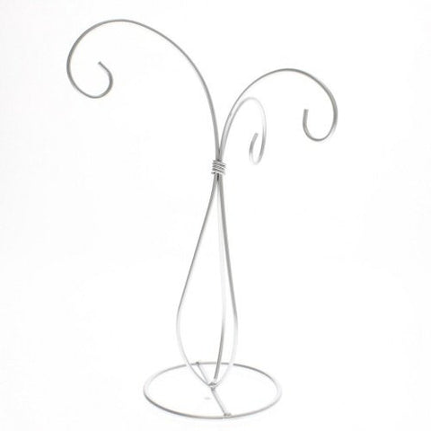 Silver Painted 3 Arm Ornament Stand
