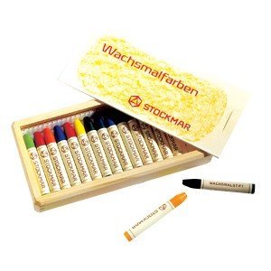 Stockmar Beeswax Stick Crayons Set in Wooden Storage Case