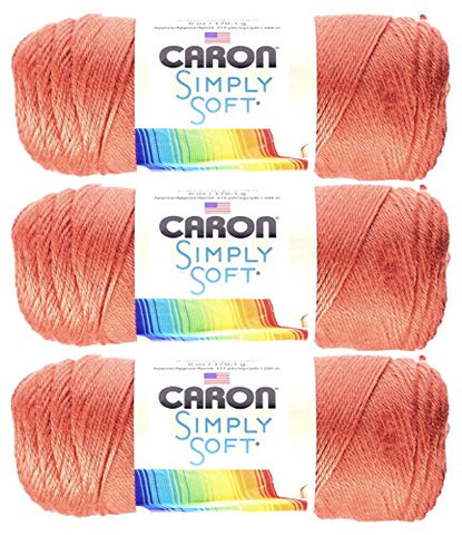 Caron Simply Soft Yarn - Solid Persimmon 315 Yards 6 OZ