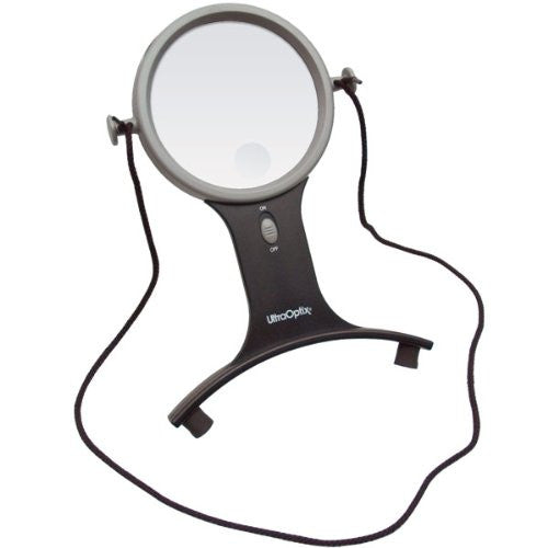 UltraOptix Lighted Hands Free Magnifier 2 5x with 6x Bifocal