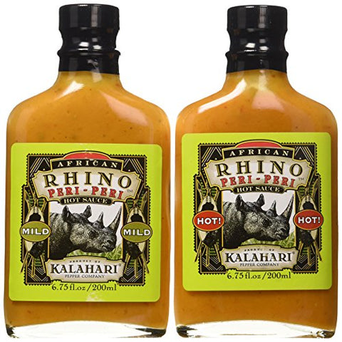 African Rhino Peri-Peri Mild Pepper Sauce 6.75 oz and African Rhino Peri-Peri Hot Pepper Sauce 6.75 oz and  African Rhino Peri-Peri Xtra Hot Pepper Sauce 6.75 oz (not in pricelist)