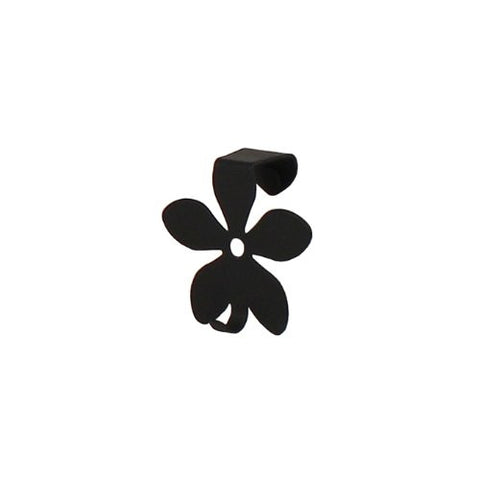 Flower Over the Cabinet/Drawer Single Hook 1/Card - Black