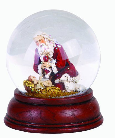 4.75" KNEELING SANTA WTRGLOBE 100MM GLOBE