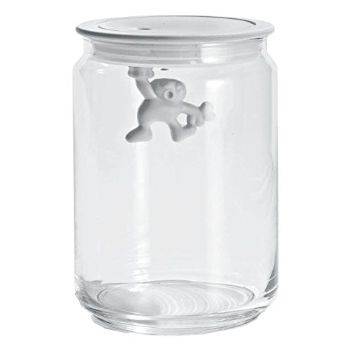 Gianni a little man holding on tight kitchen box in glass with hermetic lid - White-h 6″
31 ¾ oz