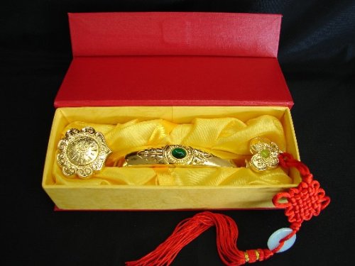 Medium Size Golden Ru Yi Scepter with Auspicious Words