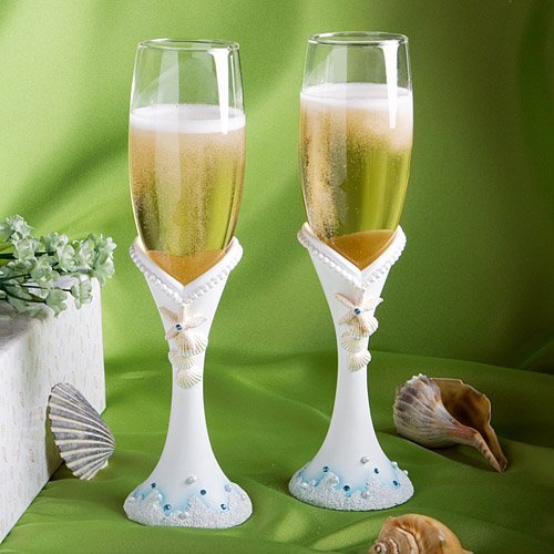 Finishing Touches Collection Beach Themed Champagne Flutes