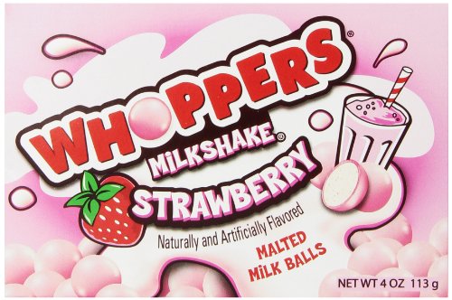 Whoppers Strawberry Milkshake Flavor Box 12 Count 4 Oz