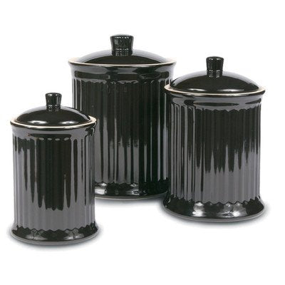 Canisters, Set of 3 24 Oz / 44 Oz / 88 Oz Black