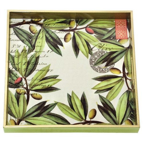Olive Grove, Decoupage
Square Wooden Tray, 12.5"