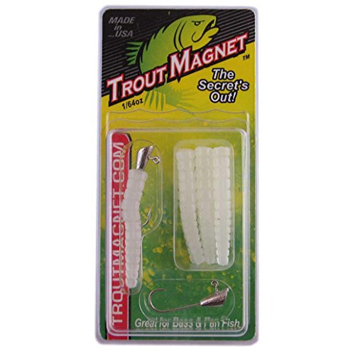 Leland 87672 Trout Magnet 9pc. Pack, Glow, 7 Bodies and 2-1/64 oz Size 8 Jigheads (701839)
