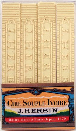 J Herbin Supple Wax Sealing Wax 3 ⅜ x ⅜ x ⅜ Ivory 4 sticks per pack