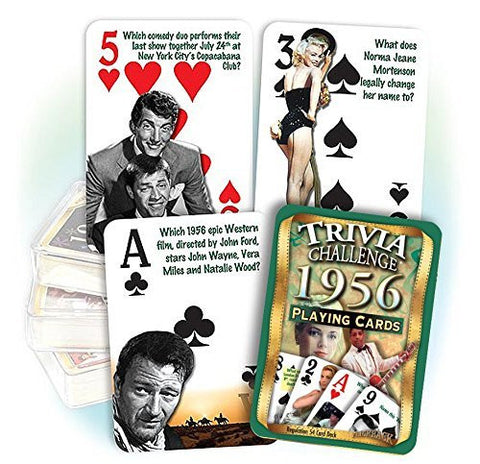 1956 Trivia Playing Cards, 60th Birthday or 60th Anniversary Gift