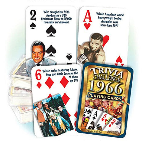 1966 Trivia Playing Cards, 50th Birthday or 50th Anniversary Gift