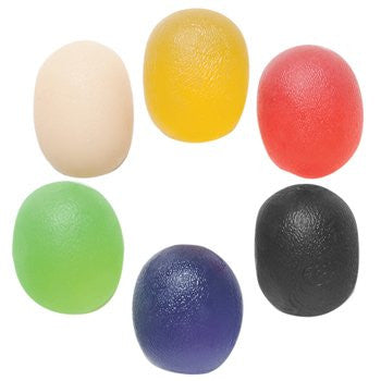 CanDo gel hand exercise ball, large (egg‐shaped), soft, red