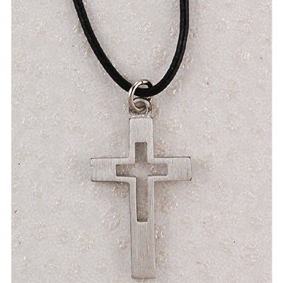 Pewter Cross 18" Cord/Card