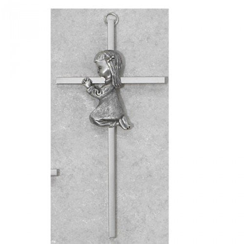 6" Silver Girl Cross