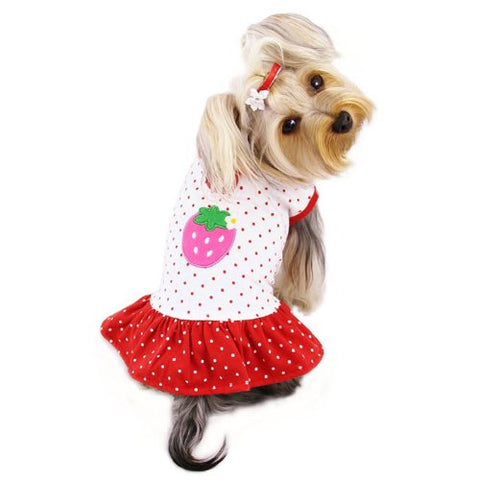 Polka Dots Strawberry Dress, M