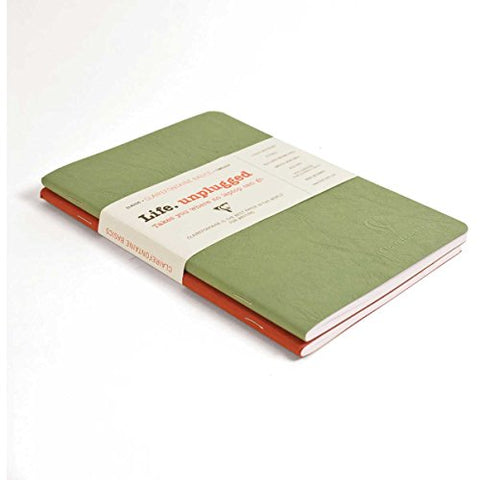 Clairefontaine Basic Notebooks Side Staplebound Duo 5 3/4 x 8 1/4 Lined Red/Green 48 sheets