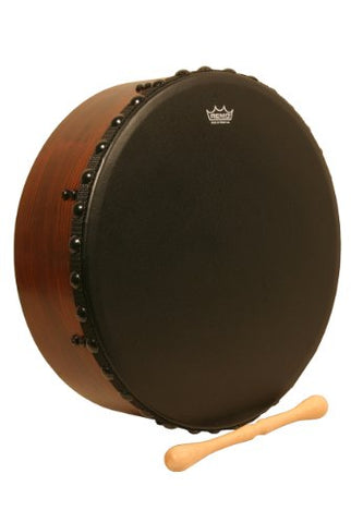 Bodhrán, Drum, Irish Bodhrán, 16" x 4.5" Fixed Tunable Bahia Bass