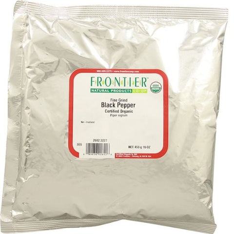 Bulk Pepper, Black Fine Grind, ORGANIC, 1 lb. package