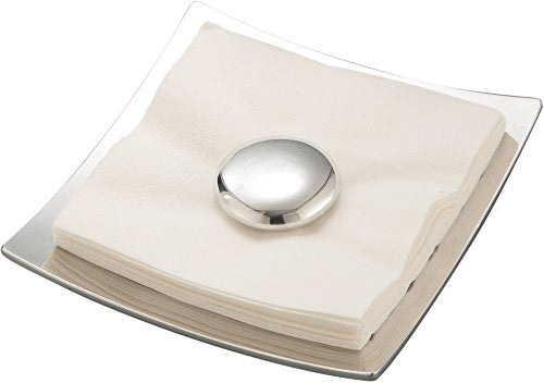 Stone Napkin Holder (includes black napkins),  8" L x 8" W, Alloy